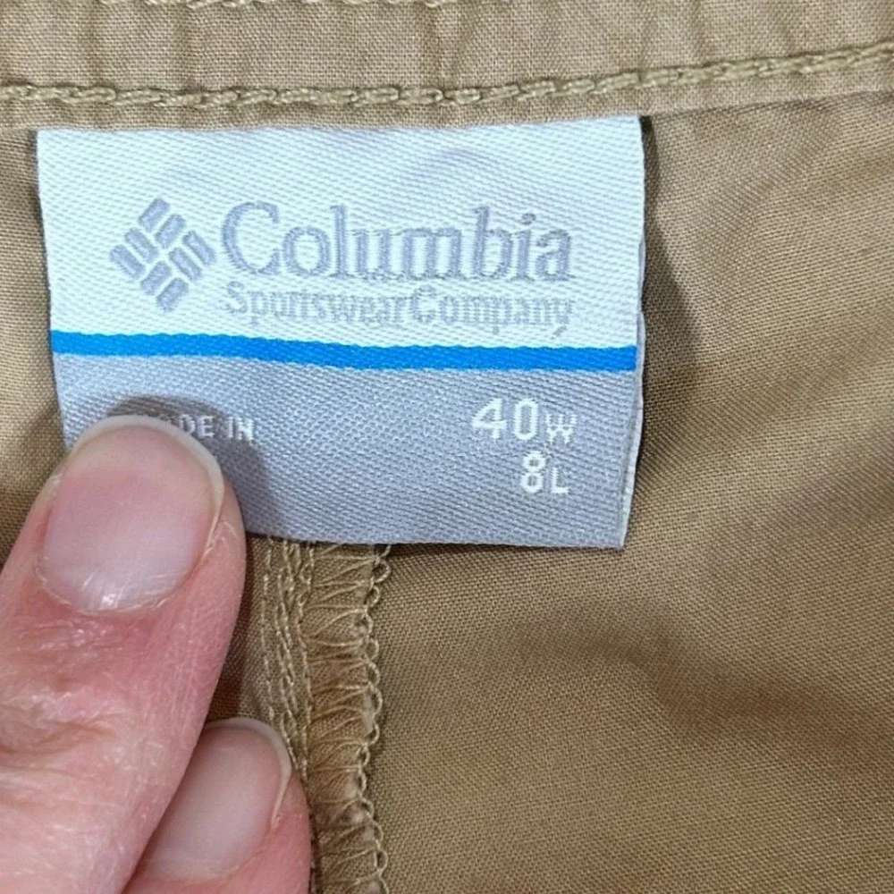 Columbia Washed Out Short Mens 40 Fossil Khaki Cotton 8 Inseam 149153245 NEW